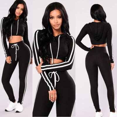 

Women&39s 2Pcs Sport Hoodies Tops Sweatshirt Track Pants Sweat Suits Tracksuit Set