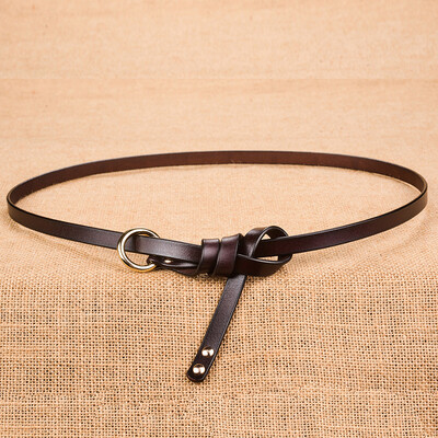 

Ring buckle belt ladies fine black simple wild students Korean casual leather leather decorative pants belt women