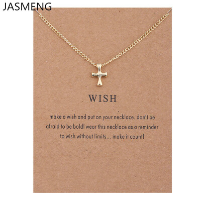 

Fashion Jewelry New Arrived Golden Wish Cross Alloy Pendant Necklace For Women Gift