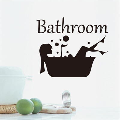 

Gobestart Bathroom Girl Shower Removable Wall Sticker Bedroom Backdrop Art Decal DIY