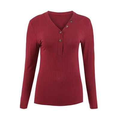 

Sexy V Neck Button Knitted Sweaters Tops Fashion Autumn Winter Women Long Sleeve Sweater Casual Solid Female Pullovers Tops