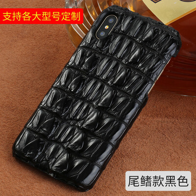 

Leather iPhone 5 6 7 8s plus protective case high-grade natural crocodile back cover all-inclusive for x xs max xr phone case