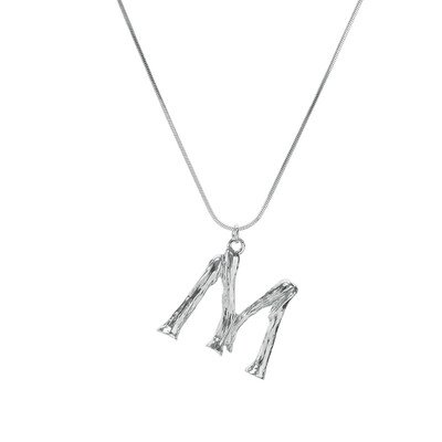 

Silvery Initial Letters Necklace Women Color Chain 2018 Fashion Long Necklaces Big Pendant Statement Necklace Collier Femme