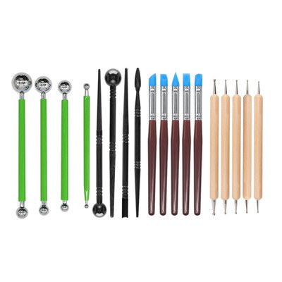 

〖Follure〗18 Pcs Polymer Clay Sculpting Tool Set Wood Models Art Projects Pottery Tools