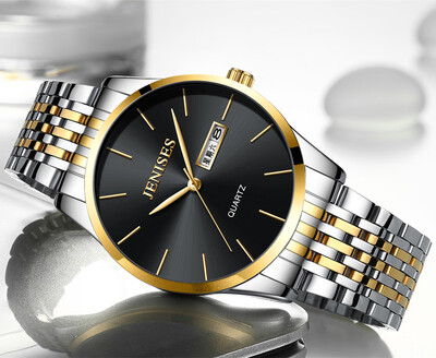 

Authentic ultra-thin fashion trend Korean version of pure steel band quartz watches simple mens watches student waterproof mens