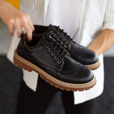 

Autumn new low help wolf Martin boots plus velvet shoes mens shoes shoes