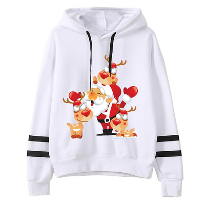 

Tailored Women Christmas Printing Stripe Round Collar Long Sleeves Sweater Tops