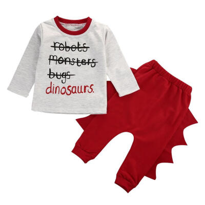 

Baby Boys Casual Clothing Set Cartoon Letter Long Sleeve T-shirt Pants Suit