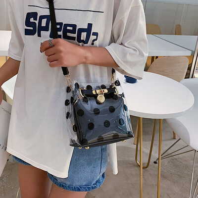 

Summer transparent girl jelly bag female 2019 new Korean version of the wild single shoulder slung fashion chain sub-package