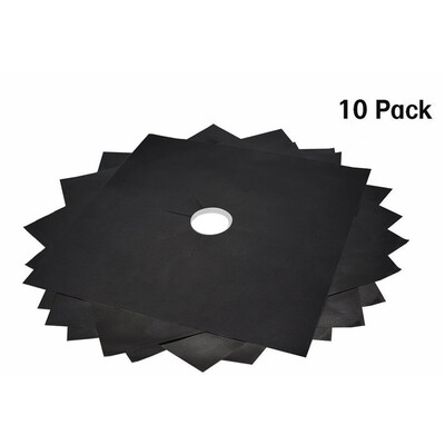 

〖Follure〗10Pcs Reusable Gas Range Stove Top Burner Protector Liner Cover For Cleaning