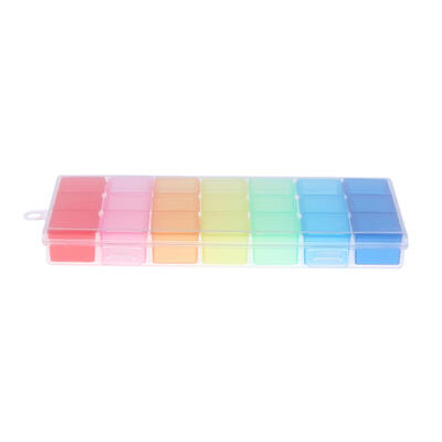 

Plastic 21 Slots Portable Jewelry Storage Box Detachable Craft Organizer