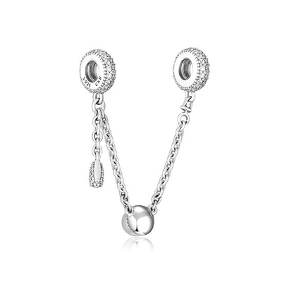 

CKK DIY 925 Silver safety chainTropical Shell Pearl with CZ CSF005 16505