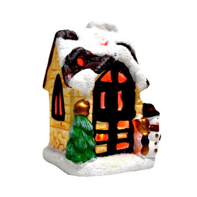 

Resin Christmas Scene Village Houses Town With Clorful Flashing LED Light Battery Operate Christmas Ornamnet