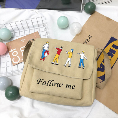 

Ins canvas bags for high school students in Korean edition of Japanese Department