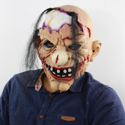 

Creative Natural Latex Halloween Bar Party Supplies Waterproof Environment-friendly Scary Latex Plush Clown Mask