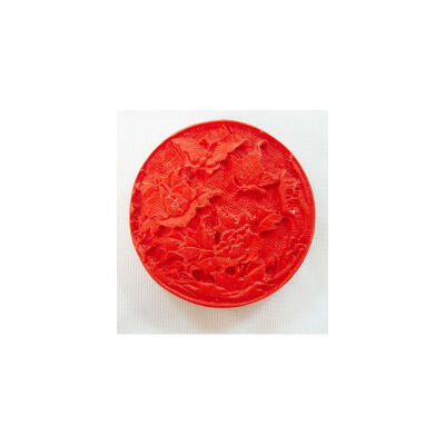 

Cinnabar Beads Carved Lacquerware Flat Round Red 48mm in diameter 95mm thick hole 2mm