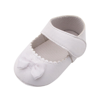 

Baby Girls Toddler Infant First Walkers Spring Soft Sole Non-Slip PU Princess Casual Shoes with Bowknot