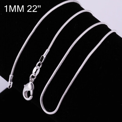 

16 Inch - 24 Inch Women Fashion Silver Plated Snake Chain Necklace Jewelry