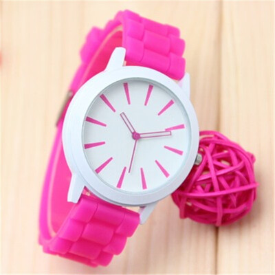 

Geneva watch ice cream candy color silicone belt simple hollow pointer male&female students couple quartz watch