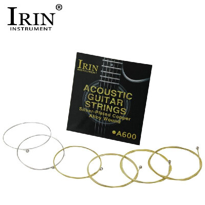 

IRIN A600 Acoustic Folk Guitar Strings Set Stainless Steel Wire Core Copper Alloy Wound 6pcs Pack 012-053