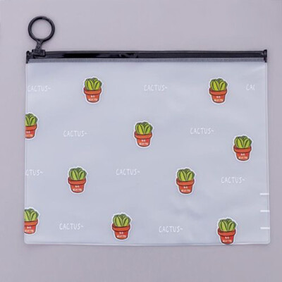 

Cactus Pencil Case Cute Transparent Waterproof Pen Pouch Kawaii Stationery Large Capacity Storage Bag