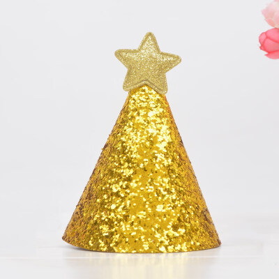 

FUNNYBUNNY Shiny Golden Birthday Hat Stars Mini DIY New Version of The Cap Gold Powder Childrens Birthday Party Hat