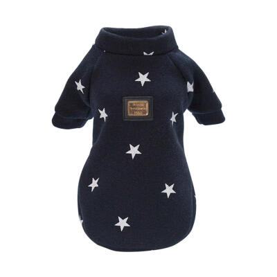 

Warm Two-Feet Stars Printed Pet Dog Jacket Soft Casual Puppy Outfit Coat