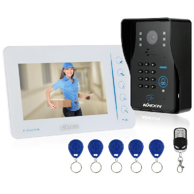 

KKmoon® 7 Wired Video Door Phone System Touch Button Visual Intercom Doorbell with 1800x480 Indoor Monitor 1700TVL Outdoor Ca