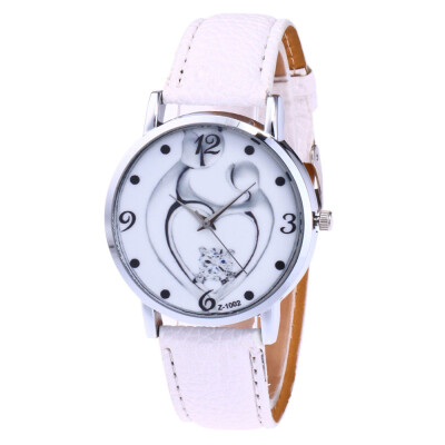 

Top Brand New Watch Women Girl Heart Leather Wristwatches Casual Sport Fashion Female Crystal Luxury Quartz Watches &Ff