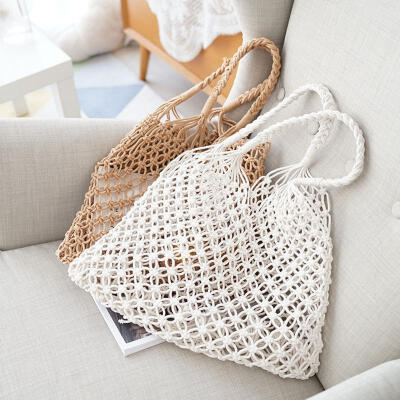 

Hot Sale Women Straw Bag Beach Woven Shoulder Handbag Purse Summer Boho Bags Tote