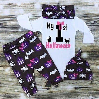 

4PCS Newborn Kids Infant Baby Girls Clothes Romper Jumpsuit BodysuitPants Outfit Set