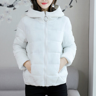 

Tailored Fashion Women Winter Warm Hooded Cotton Winter Jacket Solid Long-Sleeved Coat