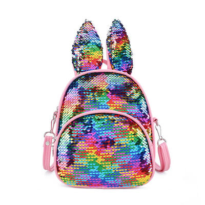 

Cute Sequin Rabbit Ear Shoulder Handbags Backpacks Kids Girls Crossbody Bag