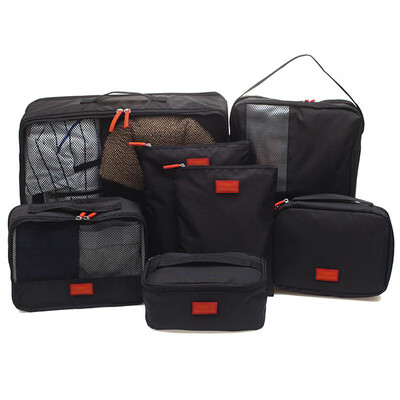 

7PCSSet Multi-fonction Travel Storage Bag Waterproof Clothing Sorting Bags Portable Luggage Partition Organizers Mesh Pouch Digit