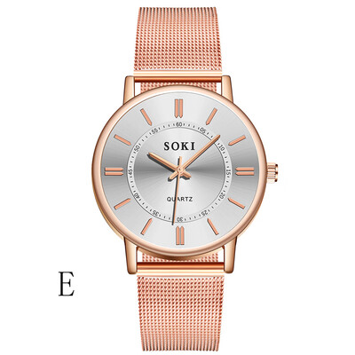 

Gobestart Men Fashion Unobtrusive Business Simple Dial Personality Net Belt Watch
