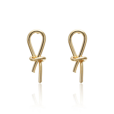 

Vintage Earrings Knotted Earrings for women gold color Geometric statement earrings 2019 metal earrings Hanging fashion trend