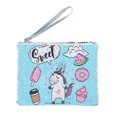 

Sequin Pencil Case Kids Girls Cartoon Clutch Coin Purse Zipper Cosmetic Bag