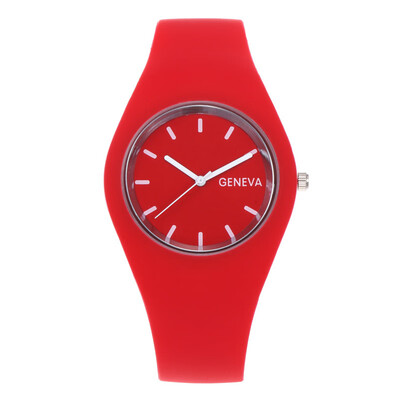 

Geneva watch thin section jelly watch sports watch candy color silicone hand strap hot sale