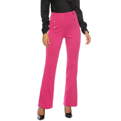 

Women Casual Solid Zipper Double-Breasted Loose Loose Long Pants