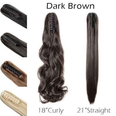 

18"-21" Claw Clip on Ponytail Real Long Pony Tail Clip in Hair Extensions