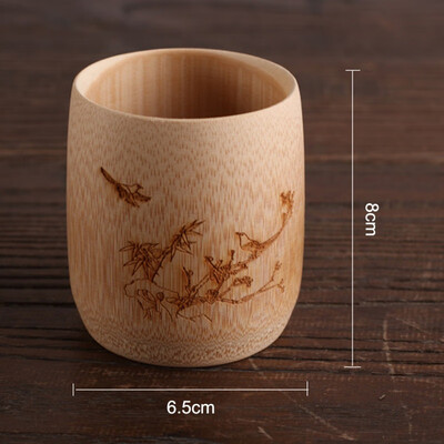 

Japan Teaism Engraving Tea Cup Natural Bamboo Joint Wine Tea Cup for Home Tea Table Decoration Tea Ceremony Lotus Magpie Cupss