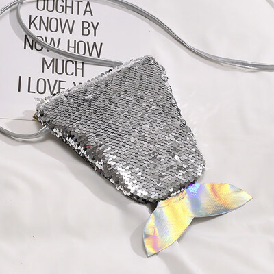 

2019 New Mermaid sequined purse tide girl fashion princess coin purse lanyard shoulder bag