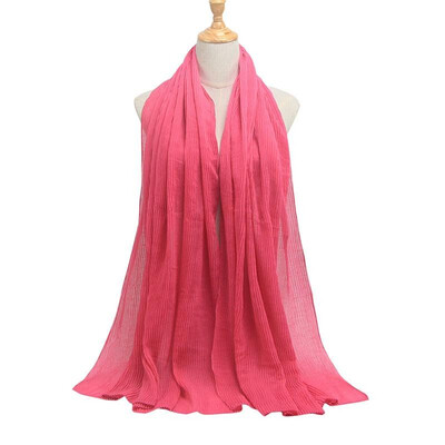 

Women Solid Pleated Scarf Hijabs Oversized Large Muslim Middle East Islam Long Scarves Shawls