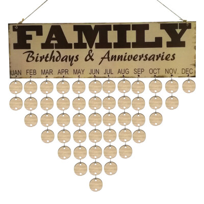 

Gobestart Wood Birthday Reminder Board Birch Ply Plaque Sign Family &Friends DIY Calendar