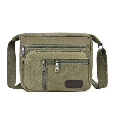 

Fashion Solid Color Shoulder Messenger Pack Canvas Men Large Crossbody Bags