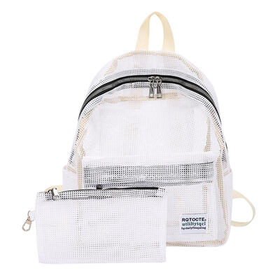 

Women Transparent Mesh Backpacks School Girls Travel Shoulder Bags Rucksack