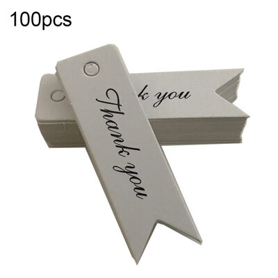 

100Pcs Thank You Kraft Blank Paper Baking Hang Label Cake Decor Holiday Gift Tag