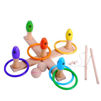 

YIWULAWooden Bowling Ring Fishing Multi-purpose Invigorating Intellectual Funny Toys