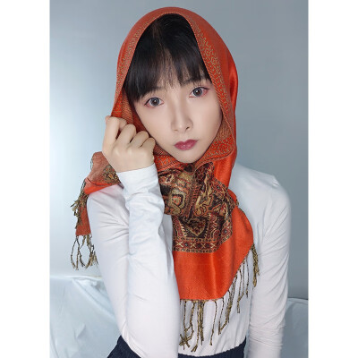 

Taobao explosion models national wind shawl spring&autumn wild thick double-sided gold line dual-use long coat warm scarf female