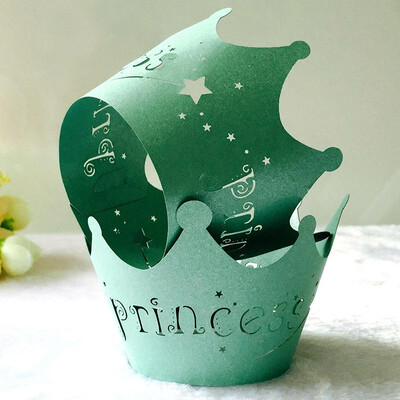 

FUNNYBUNNY 24pcs Princess Crown Cupcake Wrappers Cases Wedding Christening Baby Girl Shower Party Cake Decoration